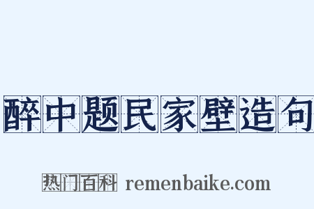 醉中题民家壁造句是什么意思的图片